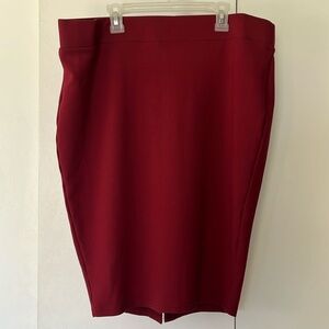 Torrid Size 1 Mid-Length Pencil Skirt (Maroon)